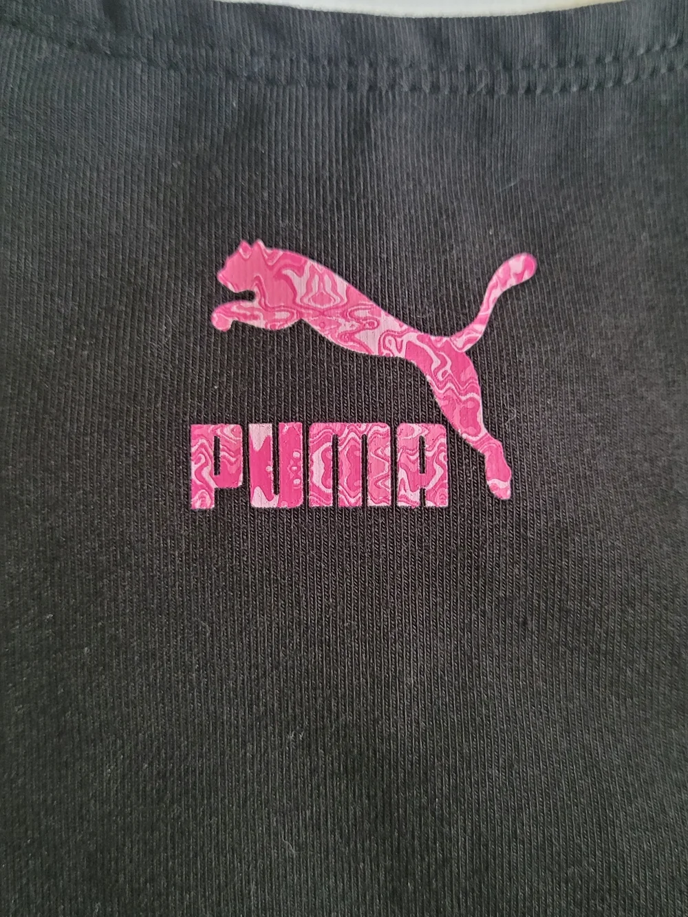 Puma Women’s Black & Pink Sports Crop Top Size M - Picture 3 of 10